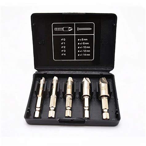 5pcs Damaged Screw Extractor Drill Bit Set Broken Breakage Head Screw