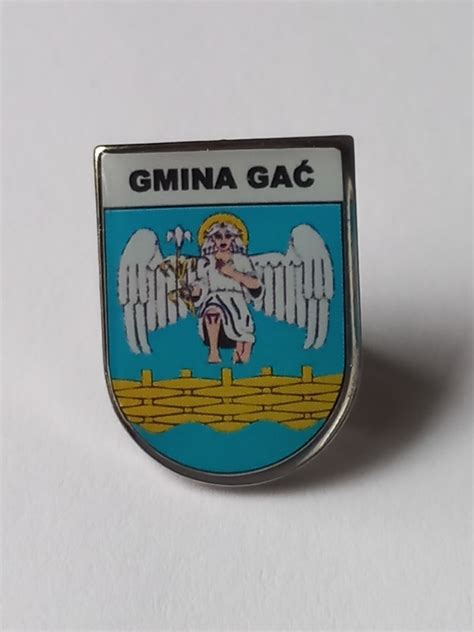 Herb gmina Gać przypinka pin odznaka wpinka Siedlce Kup teraz na