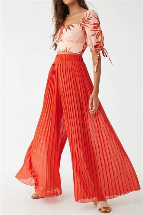 Pleated Palazzo Pants Outfits Tall Girl Fashion Boho Fashion Flowy Dress Pleated Dress