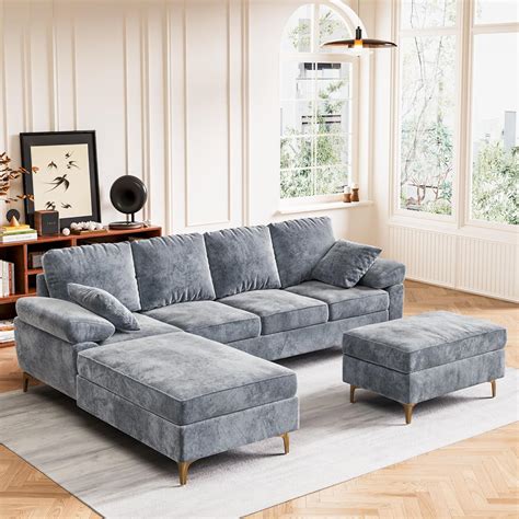 Amazon.com: AWQM Modern Sectional Couches for Living Room, L Shape Sofa ...