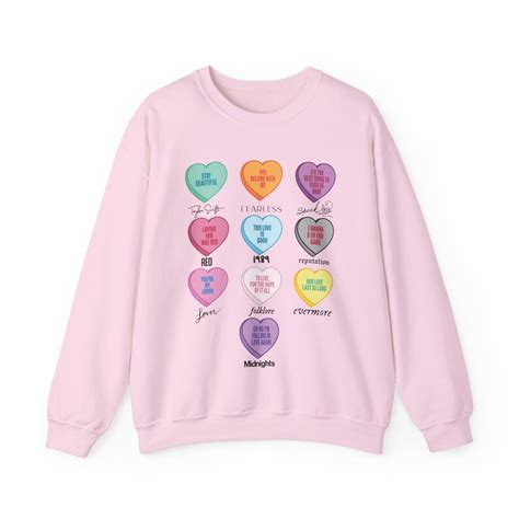 Conversation Candy Hearts Valentines Day Crewneck Sweatshirt Candy