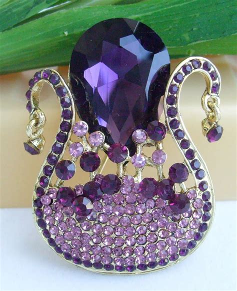 1 97 Purple Rhinestone Crystal Teardrop Brooch Pin Pendant Smt06610c6