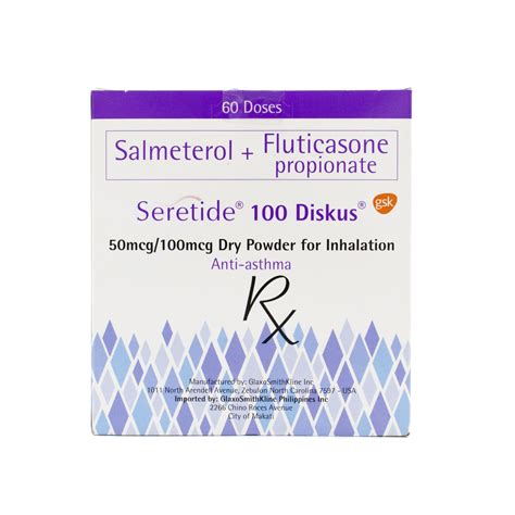 Seretide 100 Diskus Salmeterol Xinafoate Fluticasone Propionate 50mcg 100mcg Per Dose Dry