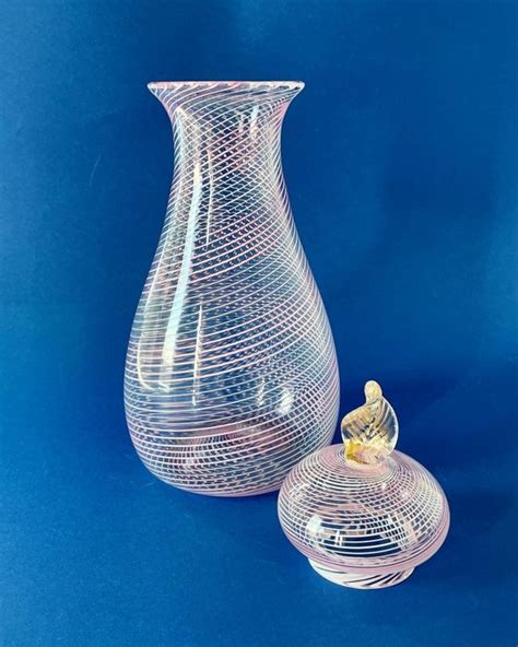 Vaso Pink Filigrana Vase Vetro Filigrana Rosa Murano Catawiki