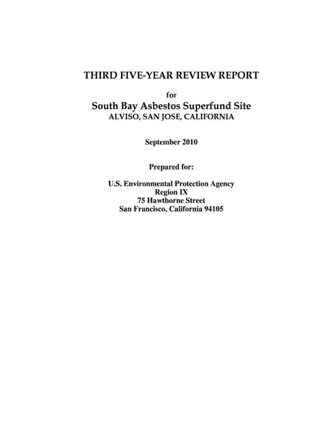 Fillable Online Yosemite Epa Third Five Year Review Report Yosemite