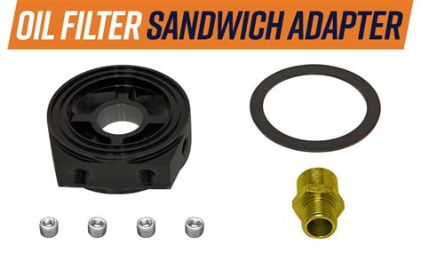 amazoncom glowshift oil filter sandwich plate thread adapter mm