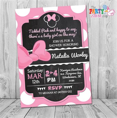 Minnie Mouse Baby Shower Invitation Printable Minnie Mouse Baby Shower ...