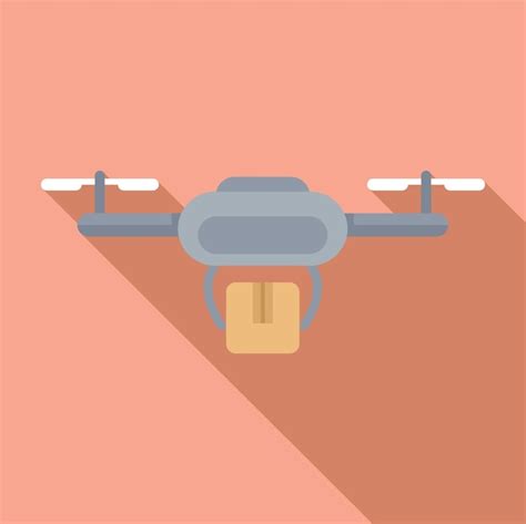 El Icono De Entrega De Paquetes Con Drones Es Un Vector Plano Vector