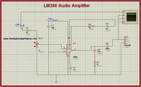 Simplest LM386 Audio Amplifier in Proteus - The Engineering Projects