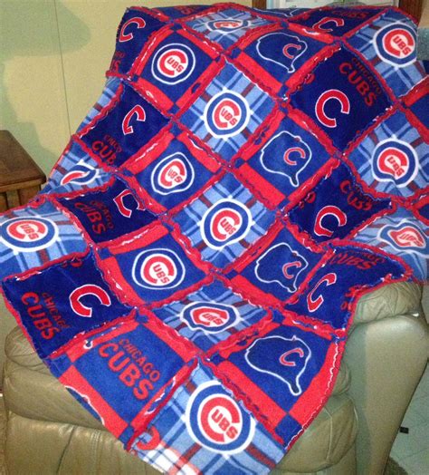 Chicago Cubs Rag Quilt Sports Quilts Rag Quilt Baseball Quilt