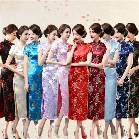 Vestido Tradicional Chin S Para Mulheres Cheongsam Formal Qipao Longo