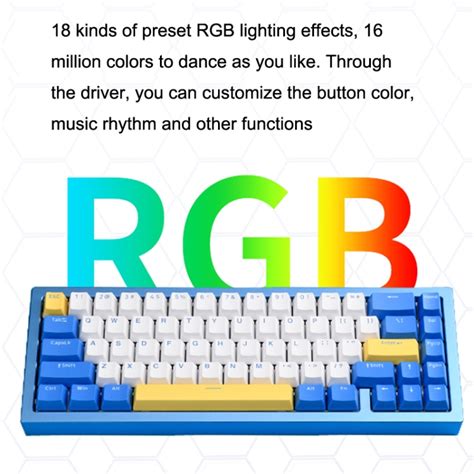 Ajazz AC Keys Bluetooth Wireless Three Mode Hot Plug RGB Mechanical Keyboard Blueberry