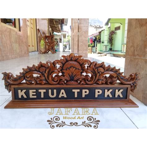 Jual Promo Papan Nama Meja Ukir Custome Logo Kepolisian Papan Nama