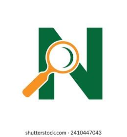 Initial Magnifying Logo Combine Letter N Stock Vector Royalty Free