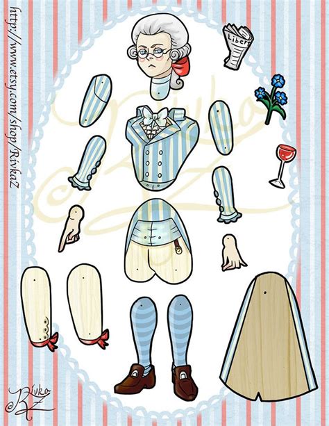 Maximilien De Robespierre Posable Paper Doll DIY Paper Crafting Kit