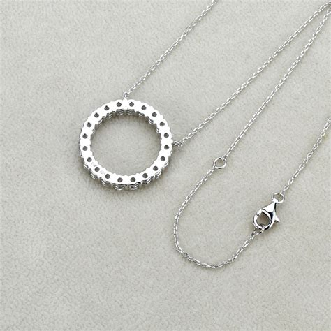 Sterling Silver Diamond Simulant Necklace Round CZ Prong Set - Etsy