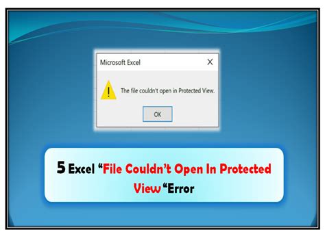 How To Fix Excel “the File Couldnt Open In Protected View” Error