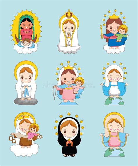 Holy Mary Cartoon Stock Vector Illustration Of Pray 223454958