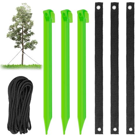 Jtween 3pcs Tree Stake Kit Support For Leaning Tree 12inch Young Tree