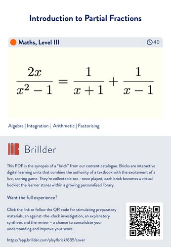 Introduction To Partial Fractions Teaching Resources