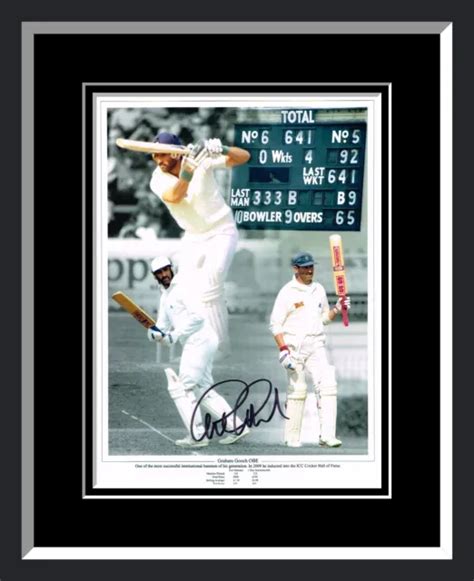 New Graham Gooch Signed And Framed Cricket Photograph Picclick Uk