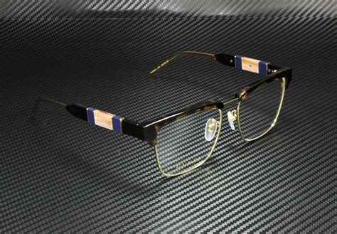 Gucci Gg0605o 002 Square Havana Demo Lens Mens Eyeglasses 52 Mm 889652255538 Ebay