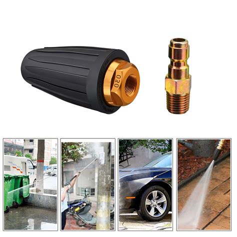 1/4" Rotating Spray Turbo Nozzle High Pressure Power Washer 360 Degree ...