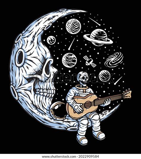 6 Astronaut Skull Playing Guitar Stock Vectors And Vector Art Shutterstock