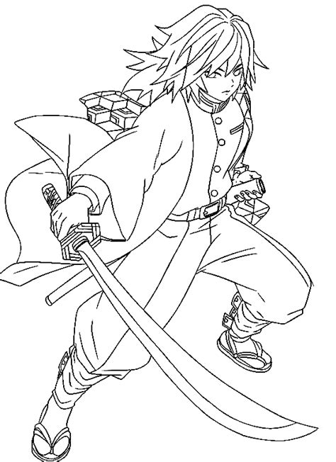 Demon Slayer Giyu Tomioka Coloring Pages Giyu Tomioka Coloring Pages