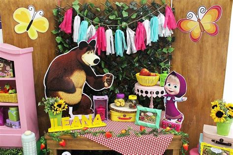 Ideas Para Fiesta De Masha Y El Oso Decoraciones Dulceros Y Pasteles