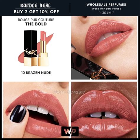 ORIGINAL YSL THE BOLD HIGH PIGMENT SATIN LIPSTICK Brazen Nude Beauty Personal Care