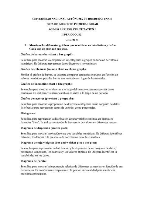 Guia1 Grupo 1 Guía Del Primer Parcial Universidad Nacional AutÓnoma De Honduras Unah Guia De