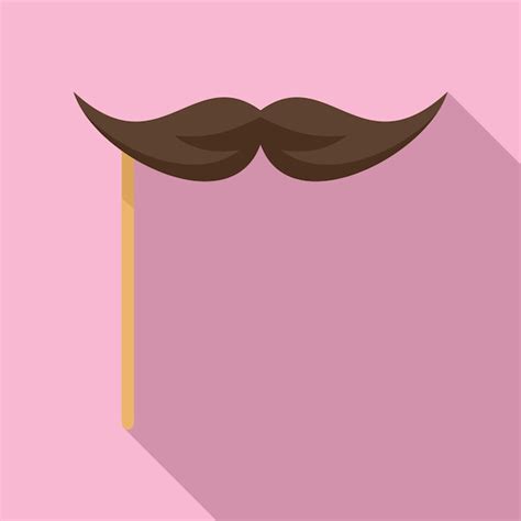 Bigote En Icono De Palo Ilustraci N Plana De Bigote En Icono De Vector