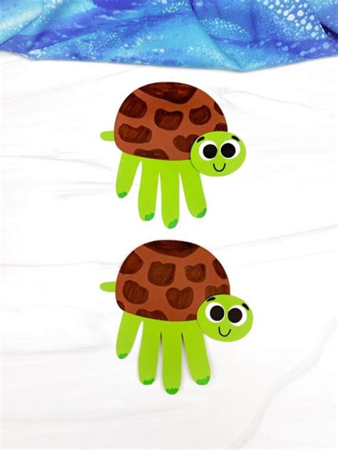 Turtle Handprint Craft For Kids (Free Template) Story - Simple Everyday Mom