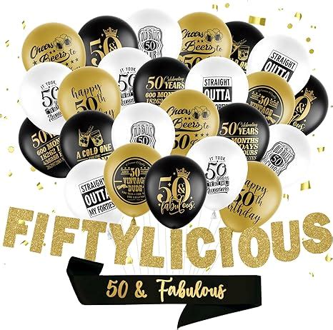 Amazon KARAQY 50th Birthday Decoration Kit Black And Gold