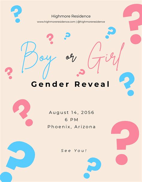 Gender Reveal Templates In Pdf Free Download