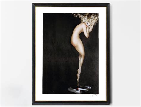 Nude Painting Printable Wall Art Art Deco Flapper Smoke Louis Icart