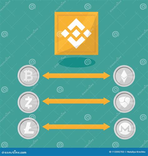 Blockchain Binance Cryptocurrency Exchange Technology In Flat Design