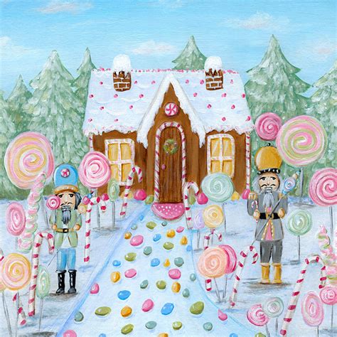 Christmas Candyland Gingerbread House Photography Backdrops | HSD