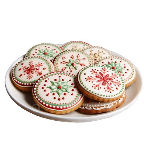 Christmas Butter Cookies Decorated With Christmas Graphics On Wooden