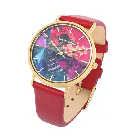 Montre Femme Christian Lacroix Cuir Rouge Clw Suisses