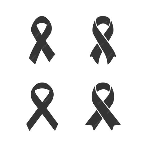 Premium Vector Breast Cancer Black Ribbon Silhouette Vector Set