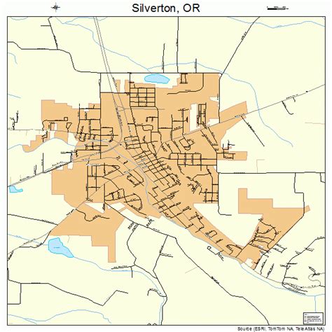 Silverton Oregon Street Map 4167650