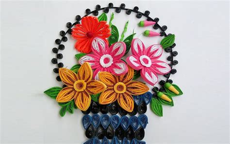 ☑️paper Quilling Art How To Make Beautiful Quilling Flower Basket