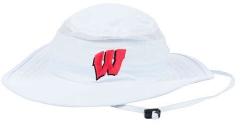 adidas Wisconsin Badgers Campus Safari Hat in White for Men | Lyst