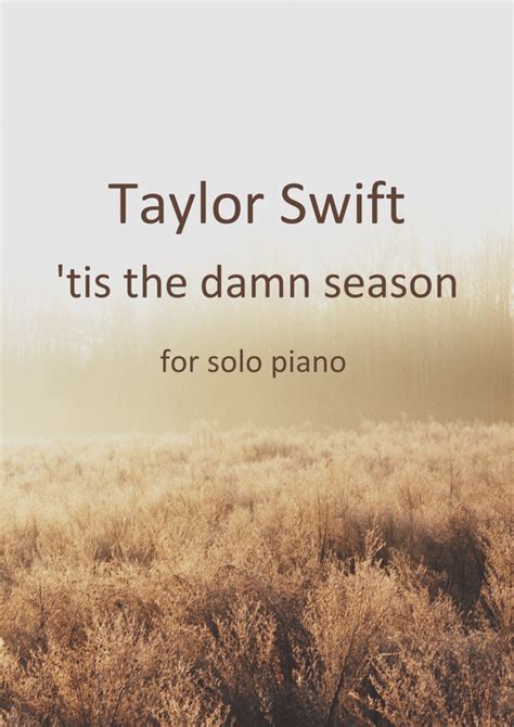 Tis The Damn Season Sheet Music Taylor Swift Piano Solo