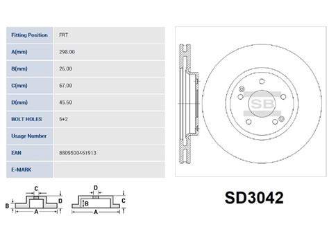 SD3042 диск тормозной передний SsangYong New Action G20/D20 10 ...