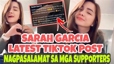 Sarah Garcia Vlogs Her Latest Tiktok Post Na Nagpapasalamat Sa