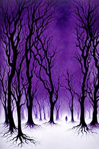 Premium AI Image | Dark purple forest