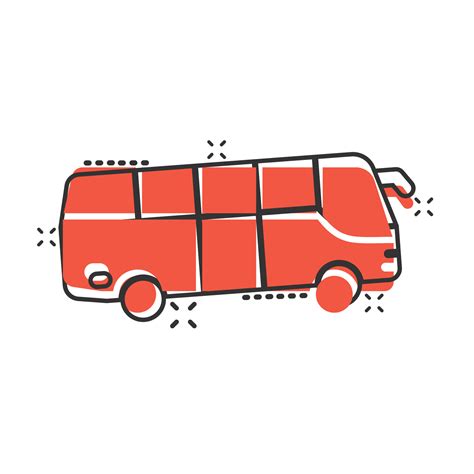 bus icon  comic style coach cartoon vector illustration  white
